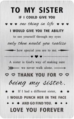 Alotozo Gracias por Ser Mi Hermana Regalos, Cartera Grabada Pequeña, Plateada  Foto 1 de 4