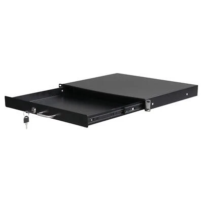 19 " Rack Mount 1U Locke  Drawer Audio DJ Server Rack Storage Cabinet with Keys - Image 1 of 4