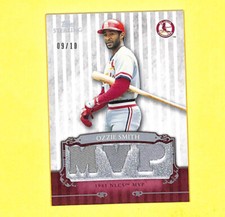2009 Topps Sterling Ozzie Smith 9/10  Triple Jersey Relic Card Cardinals HOF