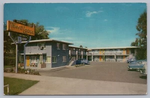 Vtg Riverside California Travel Lodge Motel Postcard Classic Cars Mid Century - Picture 1 of 2