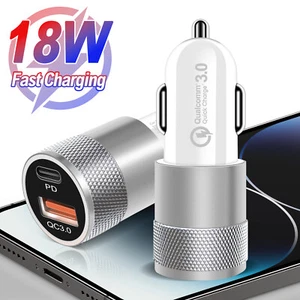 Car Adapter 18W USB Type-C PD Fast Phone Charger Car Plug For iPhone 16 Pro Max - Picture 1 of 11