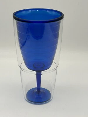 Vaso de copa de vino Tervis 16 oz azul interior sin tapa doble aislamiento Foto 1 de 4