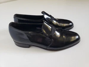 Florsheim Tuxedo Patent Leather Slip On Black Loafers Formal Dress Shoes Sz 8 D - Picture 1 of 11