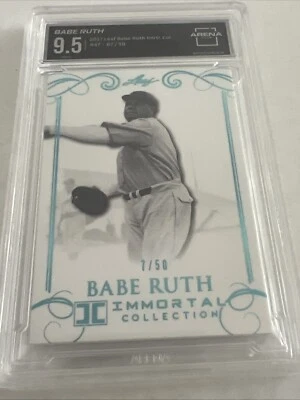 2017 Leaf Babe Ruth #47 Immortal Collection BLUE FOIL /50 GRADED ARENA CLUB 9.5 - Image 1 of 4