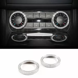 Console Air Conditioning Knob Trim 2pcs Fit For Benz GLK 2013 2014-2015 Aluminum - Picture 1 of 10