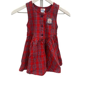 Vintage Girls OshKosh Red Plaid Dress Holiday Size 5 - Picture 1 of 9