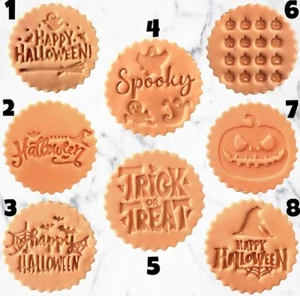 Happy Halloween gruselig Debosser Stempel Fondant Cupcake Glasur Keks Kürbis Leckerbissen - Bild 1 von 36