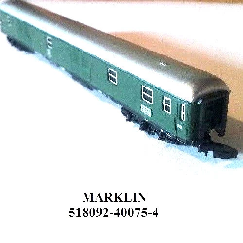 Passenger Train Car Green DB Marklin 518092-40075-4 X Model Railway - Image 1 of 1