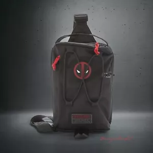 Bioworld Marvel Deadpool Tactical Sling Bag Black Badge Crossbody Wade Wilson - Picture 1 of 4