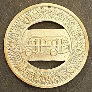 Wilson Transit Co. Wilson, NC G/F One Fare Transit Token c1951 16 mm scarso - Foto 1 di 2