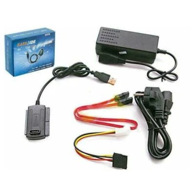 USB2.0 2.5"/3.5" IDE+ SATA Hard Disk Drive HDD to USB 2.0 Cable + UK Fused Power - Image 1 of 4