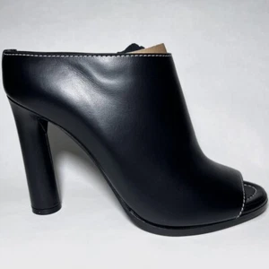 Burberry Women’s Lightwell Peeptoe Mules in Black Size EU 38 (US 8) - Picture 1 of 9