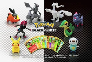 (8) Pokemon 2011 McDonalds Happy Meal BLACK & WHITE Toys & Trading Cards Set - Picture 1 of 3