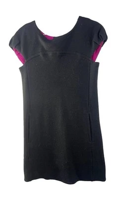 Marc By Marc Jacob’s Black/Fushia Lining Woolen Cloth Pockets Sheath Dress XS - Image 1 of 4