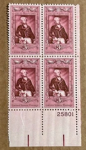 Sc #1097, 1957 Lafayette Bicentenary, USPS 3¢ Block, MNH/OG, VF/XF - Picture 1 of 2