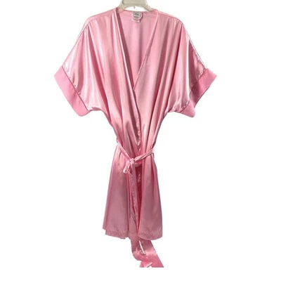 Secret Treasures Kimono Robe Feminino Plus 3XL Envoltório de Cetim Rosa Lounge Cover Up Novo com etiquetas - Imagem 1 de 4