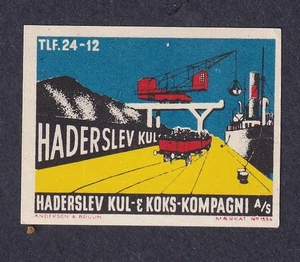 Denmark Poster Stamp HADERSLEV COAL CO FREIGHTER / RAILWAY TRAIN CARRIAGE - Picture 1 of 1