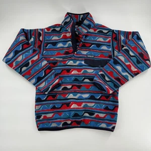Suéter Pullover Patagonia Synchilla Para Hombre Pequeño Azul Rojo Azteca Polar Exterior - Imagen 1 de 8