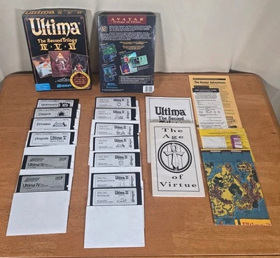 Ultima Second Trilogy IV V V VI IBM PC Big Box Game 5.25" 完整 CIB 纸质地图 — 第 1/4 张图片