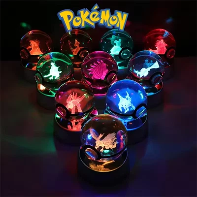 Pokemon Lampada Luce RGB Sfera Pokeball Pikachu Gengar Mewtwo Charizard Regalo - Immagine 1 di 2