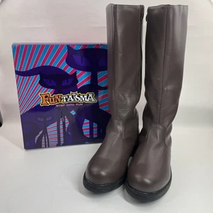 CAPTAIN-100 MENS Renaissance Pirate Captain Colonial Costume Brown Knee Boots XL - Picture 1 of 24