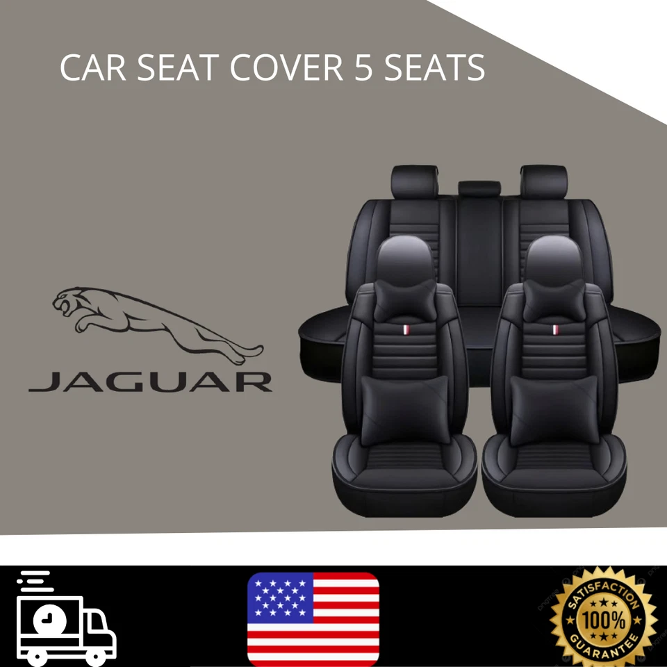 Funda de asiento de auto apta para todos los Jaguar I-Pace 9 piezas delantera trasera de lujo de cuero sintético Foto 1 de 4