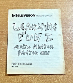 Intellivision BRAND NEW Manual : Learning Fun I