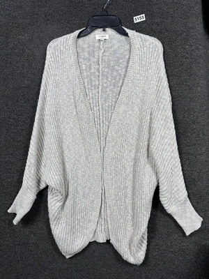 Umgee Open Front Cardigan Sweater Womens Size L Gray Cable Knit Long Sleeves  - Image 1 of 4
