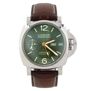 Panerai Luminor Perpetual Calendar Platinum Green Dial 44mm PAM00715 Full Set - Picture 1 of 6