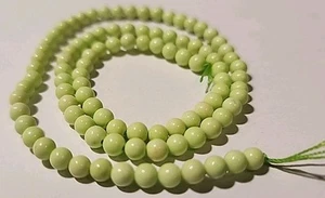 Pale Green Czech Glass Beads 4.5 mm Round 16" Strand 95 Pcs Opaque Smooth Druk - Picture 1 of 6