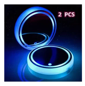 Sous-verre LED lumineux voiture – Ambiance colorée, USB recharge, 1 ou 2 pcs - Picture 1 of 6