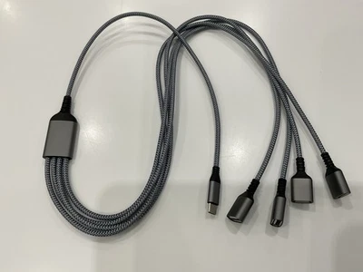 USB C to 4 x USB 2.0 A Female Y Splitter OTG Data Charging Cable - Image 1 of 2