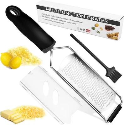 Käsereibe Zitronenreibe Muskatnuss Reibe mit Schutzhülle & Reinigungsbürste  - Bild 1 von 4