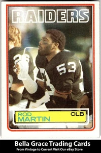 1983 Topps #304 Rod Martin Los Angeles Raiders NFL Football - Picture 1 of 2