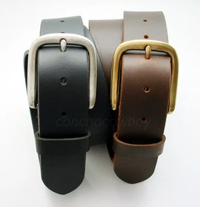 Brand New Men's Full Genuine Leather Casual Jean Belt 1-1/2" Wide - Picture 1 of 4