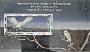 156. Namibia 1999 Sello M/S Aves, Búhos. MNH - Imagen 1 de 1