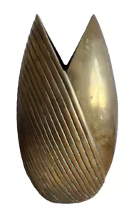 Vintage Dolbi Cashier 12" Art Deco Vase Solid Brass 1980 Korea - Picture 1 of 7
