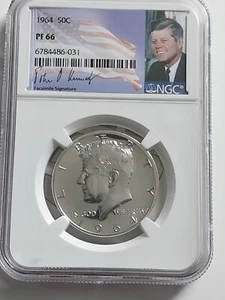 1964 Silver Kennedy Half Dollar NGC PF66 JFK Coin SIGNATURE. $85.00 - Picture 1 of 15