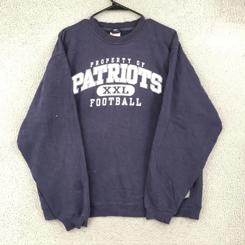 Reebok Sweater Adult Medium Blue NFL New England Patriots Pullover Mens 23431 Cover