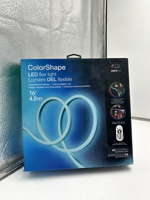 Tzumi Aura Color Shape 16ft Plug-in Color Changing Light LED Rope Light Remote ✅ - Image 1 of 3