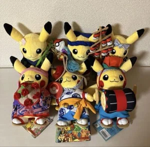 Pikachu Festival Plush Pokemon Center Tohoku Set of 6 Limited Edition Doll Toy - Picture 1 of 5