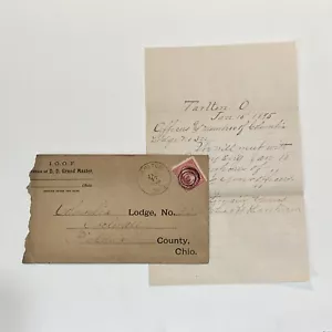 1895 Tarlton, Ohio IOOF Lodge To Circleville Ohio Cover Letter Bullseye Cancel - Picture 1 of 3