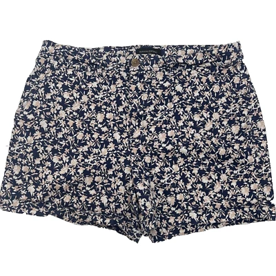 Pantalones Cortos Chinos Banana Republic Talla 14 Tiro Alto Azul Floral Elastizados Preppy Viaje Foto 1 de 4