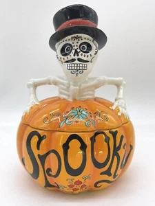Scentsy Spooky Wax Warmer Skeleton Pumpkin Full Size Harvest Collection 2018 - Picture 1 of 9
