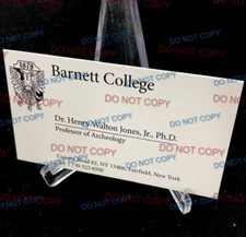 Dr. Henry Walton "Indiana" Jones Jr. Ph.D. replica Barnett College business card