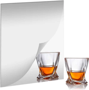 Wall Mirror Tiles Adhesive Acrylic Full Length Mirror, 18'' X 12'', Flexible Pla - Picture 1 of 7