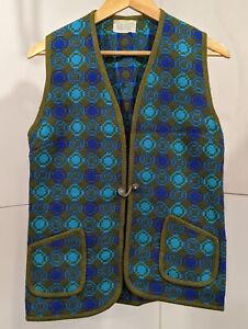 Welsh Tapestry waistcoat made in Wales 100% wool 1960's vintage anna davies