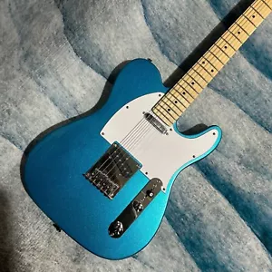 Tele Electric Guitar Metallic Blue Color Mahogany Body Maple Fretboard In Stock - Picture 1 of 6