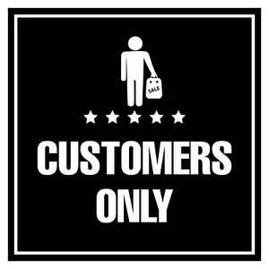 Signs ByLITA Square Customers Only Wall or Door Sign - Picture 1 of 48