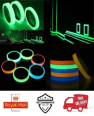 10M Bright Glow In The Dark Sticky Self Adhesive Luminous Tape Safety Stickers - Image 1 of 4